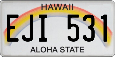 HI license plate EJI531