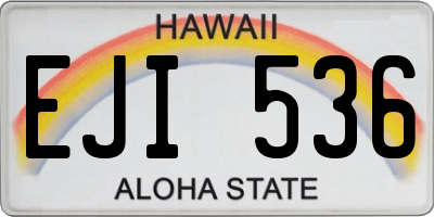 HI license plate EJI536