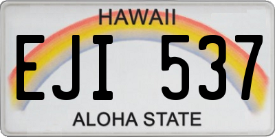 HI license plate EJI537