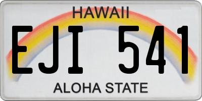 HI license plate EJI541
