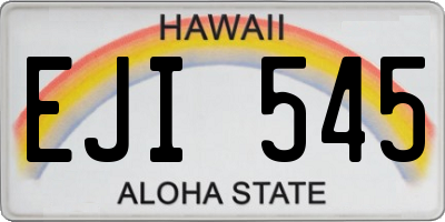 HI license plate EJI545