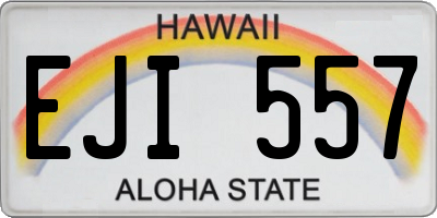 HI license plate EJI557