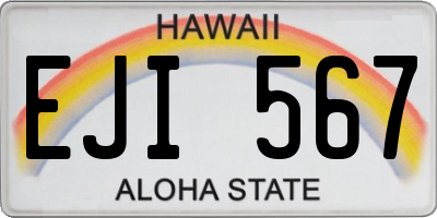 HI license plate EJI567