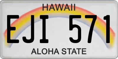 HI license plate EJI571