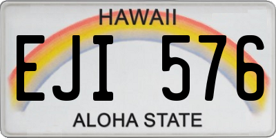 HI license plate EJI576