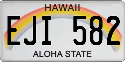 HI license plate EJI582
