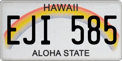 HI license plate EJI585