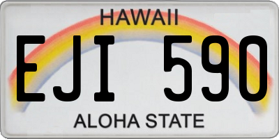 HI license plate EJI590
