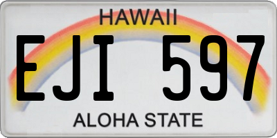 HI license plate EJI597