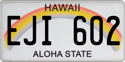 HI license plate EJI602