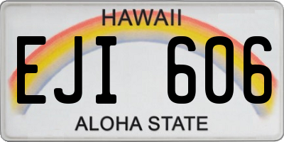 HI license plate EJI606