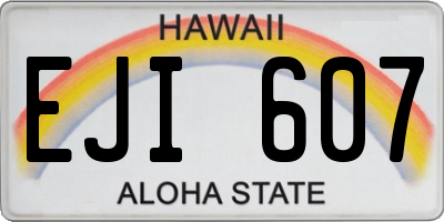 HI license plate EJI607