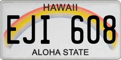 HI license plate EJI608