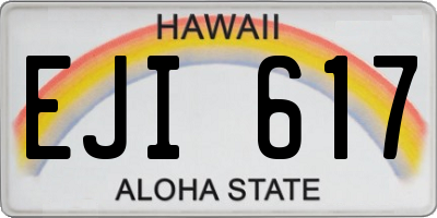 HI license plate EJI617