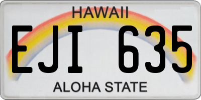 HI license plate EJI635