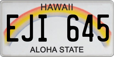 HI license plate EJI645