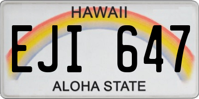 HI license plate EJI647