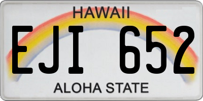HI license plate EJI652