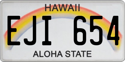 HI license plate EJI654