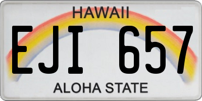 HI license plate EJI657