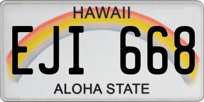 HI license plate EJI668