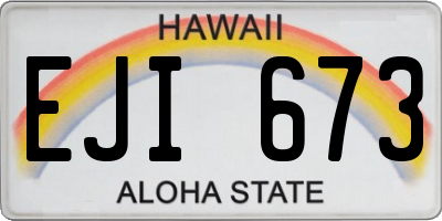 HI license plate EJI673