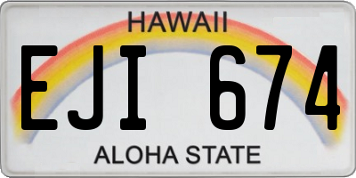 HI license plate EJI674