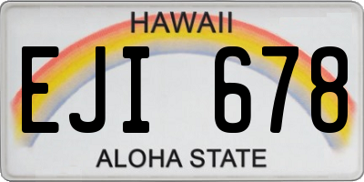 HI license plate EJI678