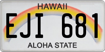 HI license plate EJI681