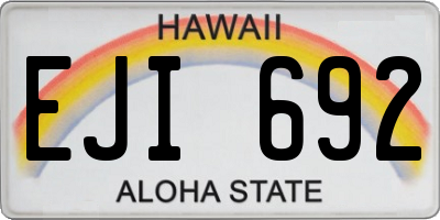 HI license plate EJI692