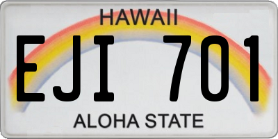 HI license plate EJI701