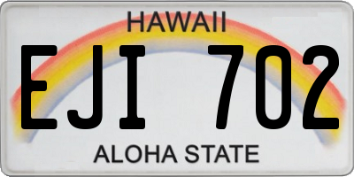 HI license plate EJI702