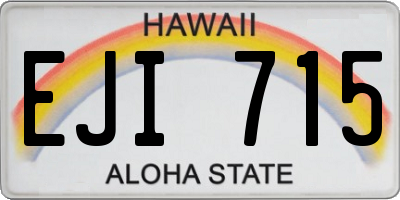 HI license plate EJI715