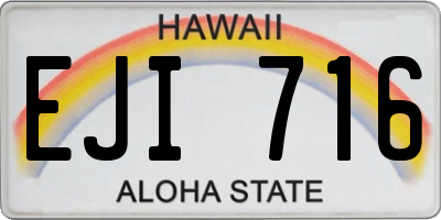 HI license plate EJI716