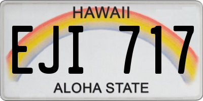 HI license plate EJI717