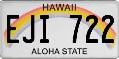 HI license plate EJI722