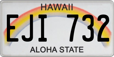 HI license plate EJI732