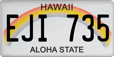 HI license plate EJI735