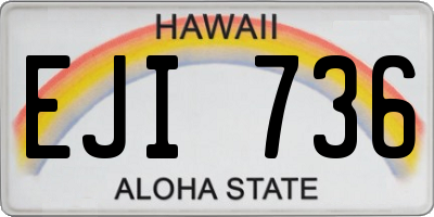 HI license plate EJI736