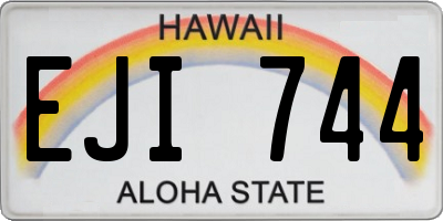 HI license plate EJI744