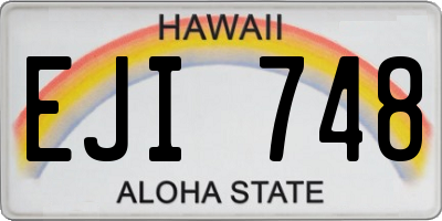 HI license plate EJI748