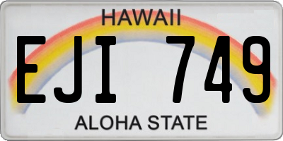 HI license plate EJI749