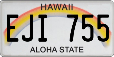 HI license plate EJI755