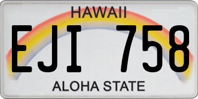 HI license plate EJI758