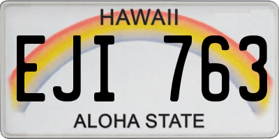 HI license plate EJI763