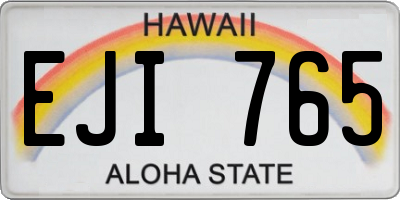 HI license plate EJI765