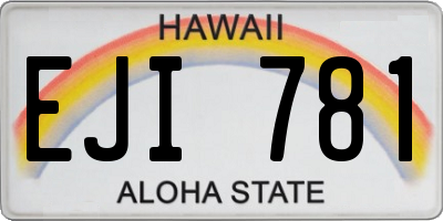HI license plate EJI781