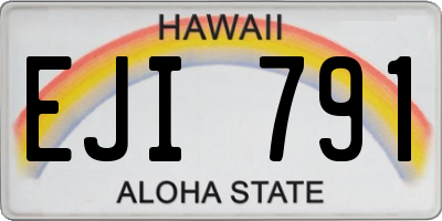 HI license plate EJI791