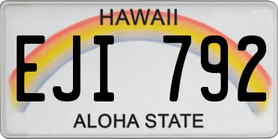 HI license plate EJI792