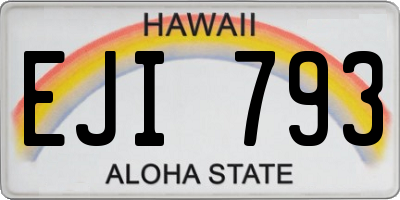 HI license plate EJI793